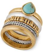 Lucky Brand Two-tone Turquoise-look Stacked Ring