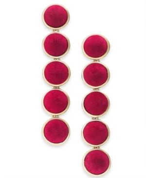 I.n.c. Gold-tone Fabric Ball Linear Drop Earrings, Created For Macy's