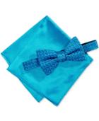 Alfani Men's Geometric Pre-tied Bow Tie & Pocket Square Set, Created For Macy's