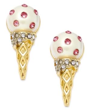 Kate Spade New York Gold-tone Ice Cream Pave Stud Earrings