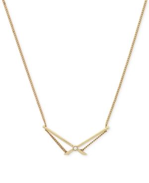 Bcbgeneration Gold-tone Crystal X Statement Necklace