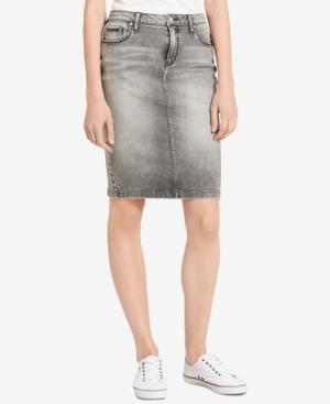 Calvin Klein Jeans Cotton Himalaya Denim Pencil Skirt