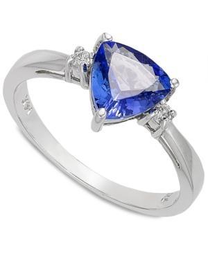 14k White Gold Tanzanite (1-1/4 Ct. T.w.) And Diamond Accent Ring