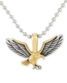 Legacy For Men By Simone I. Smith Two-tone Eagle 24 Pendant Necklace In Stainless Steel & Yellow And Black Ion-plate