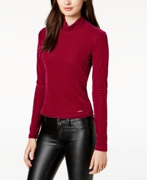 Guess Simonne Velvet Mock-neck Top