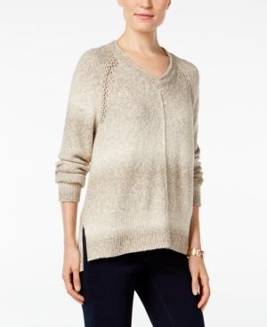 Style & Co V-neck Striped Sweater, Only At Macy's