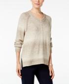 Style & Co V-neck Striped Sweater, Only At Macy's