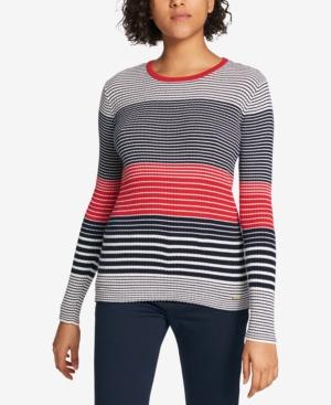 Tommy Hilfiger Cotton Striped Sweater, Created For Macy's