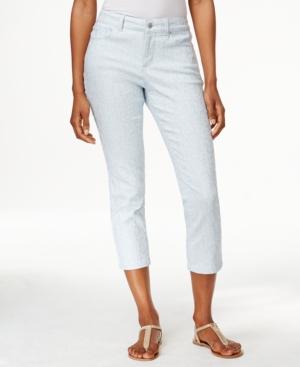Charter Club Tummy-control Denim Capri Pants, Scroll Print