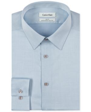 Calvin Klein Steel Non-iron Slim-fit Solid Performance Dress Shirt