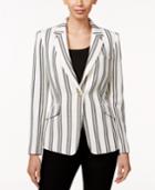 Tahari Asl Striped One-button Blazer