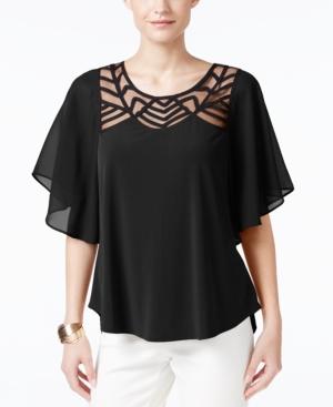 Ny Collection Illusion Flutter-sleeve Top