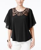 Ny Collection Illusion Flutter-sleeve Top