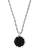 Kenneth Cole New York Silver-tone Black Disc Pendant Necklace