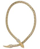 Abs By Allen Schwartz Necklace, Gold-tone Crystal Snake Collar Necklace