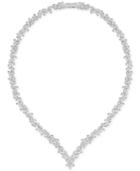 Swarovski Silver-tone Marquise Crystal V-necklace