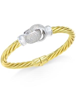 Diamond Interlocked Knot Bangle Bracelet (1 Ct. T.w.) In 14k Gold-plated Sterling Silver