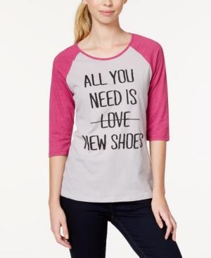 Pretty Rebellious Juniors' New Shoes Graphic Baseball T-shirt