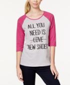 Pretty Rebellious Juniors' New Shoes Graphic Baseball T-shirt