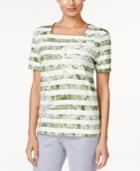 Alfred Dunner Petite Striped Short-sleeve Top