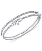 Anne Klein Silver-tone Crystal Double-row Bangle Bracelet, Created For Macy's