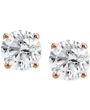 Giani Bernini Cubic Zirconia Stud Earrings In 18k Rose Gold-plated Sterling Silver, Only At Macy's