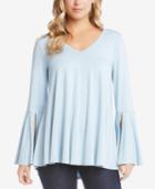 Karen Kane Split Bell-sleeve Top