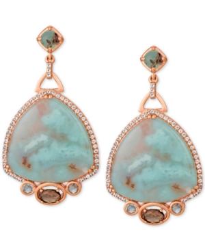 Le Vian Sky Aquaprase (24 X 24mm) & Multi-gemstone (1-3/4 Ct. T.w.) Drop Earrings In 14k Rose Gold
