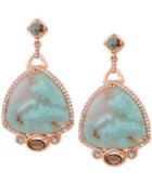 Le Vian Sky Aquaprase (24 X 24mm) & Multi-gemstone (1-3/4 Ct. T.w.) Drop Earrings In 14k Rose Gold