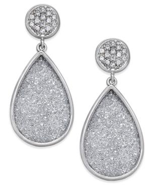 Diamond Glitter Drop Earrings (1/8 Ct. T.w.) In Sterling Silver