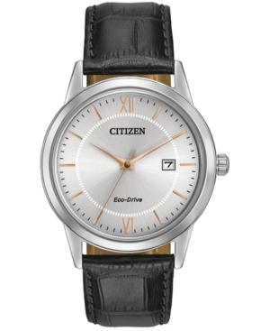 Citizen Men's Eco-drive Black Leather Strap Watch 40mm Aw1236-03a