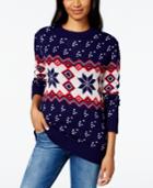 Cotton Emporium Juniors' Snowflake Fair Isle Pullover Sweater