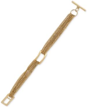 Kenneth Cole New York Gold-tone Multi-chain Link Toggle Bracelet
