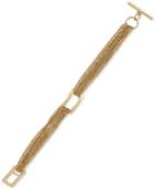Kenneth Cole New York Gold-tone Multi-chain Link Toggle Bracelet