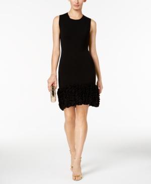 Donna Ricco Ruffled-hem Sweater Dress