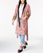 Endless Rose Faux-fur-trim Kimono Jacket