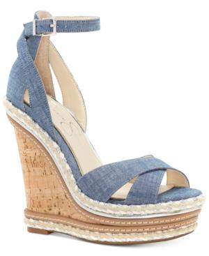 Jessica Simpson Ahnika Ankle-strap Wedge Pumps Women's Shoes