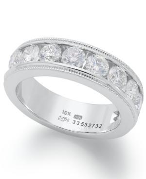 Diamond Ring, 18k White Gold Certified Diamond Milgrain Anniversary Band (2 Ct. T.w.)