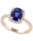 Final Call By Effy Diffused Ceylon Sapphire (1-9/10 Ct. T.w.) And Diamond (1/5 Ct. T.w.) Ring In 14k Rose Gold