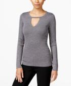 Inc International Concepts Metallic Keyhole Sweater, Only At Macy's