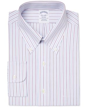 Brooks Brothers Men's Regent Classic-fit Non-iron Purple Striped Dress Shirt