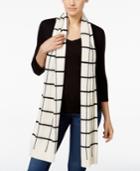 Charter Club Cashmere Windowpane-print Scarf, Only At Macy's