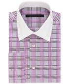 Sean John Men's Classic/regular Fit Purple Check French Cuff Dress Shirt