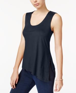 Armani Exchange Asymmetrical Faux-suede Top