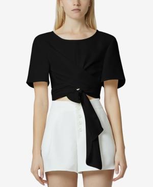 Avec Les Filles Cropped Wrap Top
