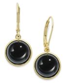 10k Gold Earrings, Onyx Leverback Earrings (2-9/10 Ct. T.w.)