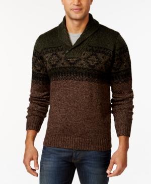 Tricots St. Raphael Fair Isle Shawl Collar Sweater