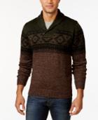 Tricots St. Raphael Fair Isle Shawl Collar Sweater