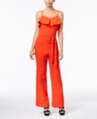 Thalia Sodi Ruffled Belted Jumpsuit, Created For Macy's