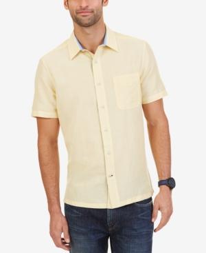 Nautica Men's Linen Slim-fit Short-sleeve Shirt
